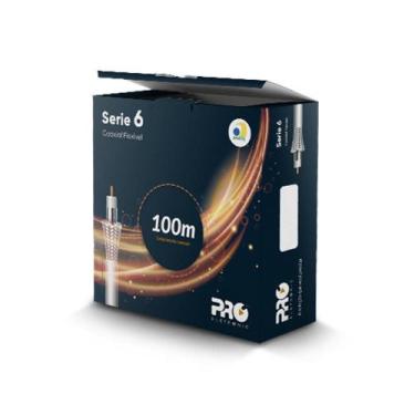 Imagem de Cabo Coaxial Série Rg6 Proeletronic 100 Metros 60% Malha Capa Externa 