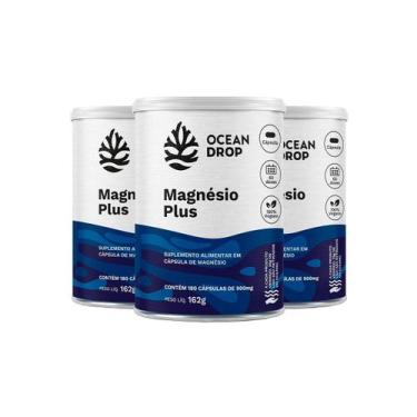 Imagem de Kit 3 Magnésio Plus Ocean Drop Vegano 180 Cápsulas
