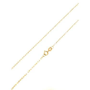 Imagem de Colar Corrente Bebê Elos Cadeado Maciça 35cm 1,0mm Ouro 18k 750 Legítimo C/Estojo e Certificado
