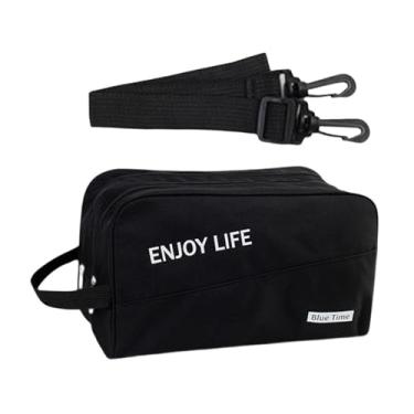 Imagem de Vaveren Bolsa de ginástica, bolsa de ombro para mulheres e homens, alça de ombro ajustável, de fim de semana, esportiva para natação, ioga, viagem, fitness, Preto