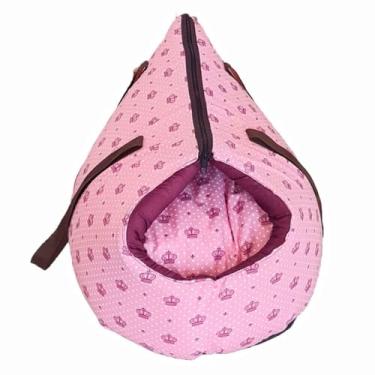 Imagem de Bolsa de Transporte 2 em 1 para Pets de Até 10kg, Cama Portátil, Impermeável, Cor Rosa