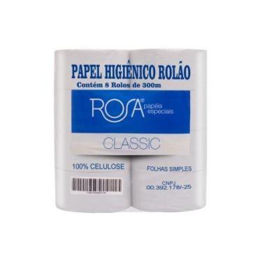 Imagem de Papel higiênico rolão classic 100% celulose 8x300m - rosa papéis - rol