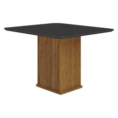 Imagem de Mesa de Jantar Napoli 90x90 Freijó Decor Chumbo  Leifer Móveis
