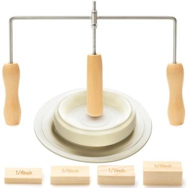 Imagem de Lasnten Abridor de boca de pote de cerâmica ferramenta de abertura de copo ferramentas de cerâmica profundidade ajustável cerâmica com 4 tábuas de madeira para medir espessura copos modelar suavização