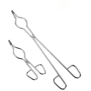 Imagem de Driak Pinça de cadinho de aço inoxidável de grau profissional, kit de cadinho de 40 cm e 20 cm, ferramenta de fundição de refino de metal