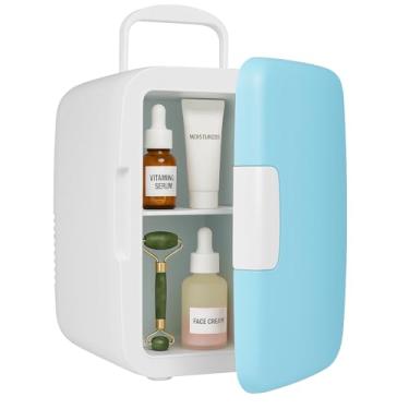 Imagem de Mini Geladeira Frigobar 2 em 1 4L – Refrigerador e Aquecedor 12V | Retrô Portátil para Casa, Carro, Cosméticos e Skincare