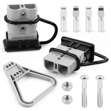 Imagem de Delgada Bateria de 175 Amp de conexão/desconexão rápida com alça e tampa contra poeira Kit de plugue de conector de alimentação de jumper resistente de 600 V para reboque de guincho