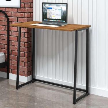 Imagem de Mesa de Notebook Escrivaninha Dobrável 80CM MDF e Aço Industrial Art -