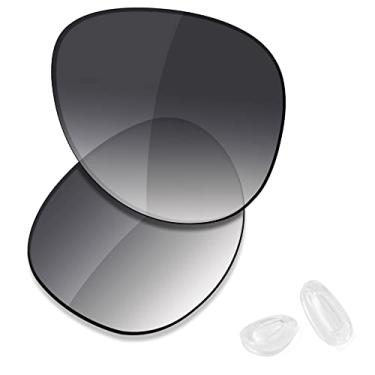 Imagem de SAUCER Lentes de reposição premium e protetores de nariz para óculos de sol Oakley Elmont M OO4119 58 mm High Defense - Cinza Gradiente Tint
