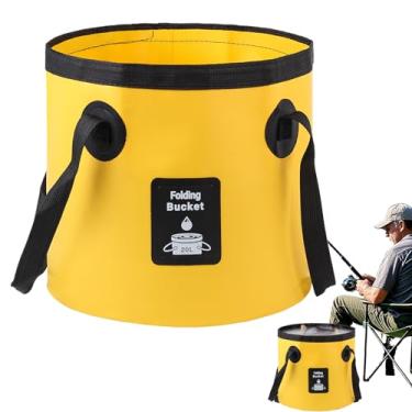 Imagem de Balde portátil - Recipiente de água para acampamento | Balde dobrável impermeável de 12/20 alça para viagem, lavagem de carro, praia, jardinagem, banho, cozinha, lavanderia