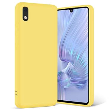 Imagem de Boaixiaen Capa para Samsung Galaxy A10e, silicone líquido, fina, macia, TPU (poliuretano termoplástico), proteção total, à prova de choque, capa de telefone para Galaxy A10e 6,2 polegadas (amarelo)