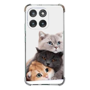 Imagem de Beaucov Capa para Motorola Edge 2025, capa protetora contra quedas de gatos fofos à prova de choque TPU capa protetora de corpo inteiro resistente a arranhões para Motorola Moto Edge 2025