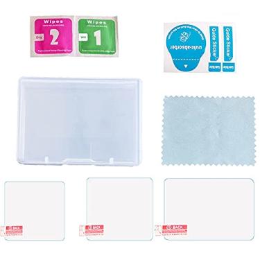 Imagem de Chusui Conjunto de protetor de tela de câmera de ação 3 peças 1 protetor de lente de vidro temperado + 1 protetor de tela frontal + 1 protetor de lente de tela traseira com estojo de armazenamento