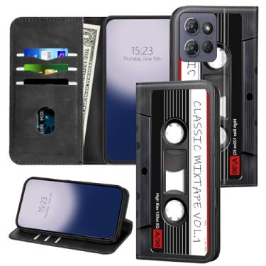 Imagem de Capa carteira para Moto G Power 2025 - bloqueio RFID, interior de TPU à prova de choque, capa flip de couro PU com fecho magnético, compartimentos para cartões, capa protetora durável, fita cassete