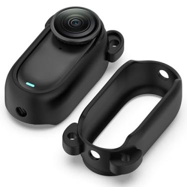 Imagem de LOKEKE Capa protetora compatível com Insta360 GO 3, 1 capa protetora de silicone compatível com Insta360 GO 3/3S (preto)