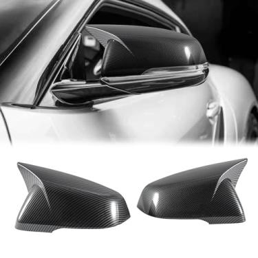 Imagem de Fancemot Capas de espelho lateral de fibra de carbono compatíveis com Toyota Supra A90 A91 GR 2020-2025, tampas de espelho lateral