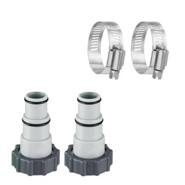 Imagem de Eontab Adaptador De Mangueira Piscina Eontab, Pacote Com 12 Unidades, Para Bombas Intex, Geradores Cloro E Sistemas Sal Conector 1,5" X 1,25", Cinza-Preto, Compatível 4000