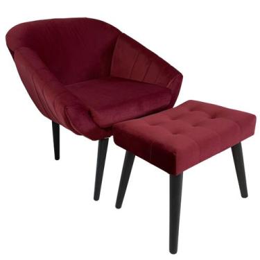 Imagem de Kit Poltrona Giovana Puff Capitonê Luxo e Almofadas em Sued Premium - 