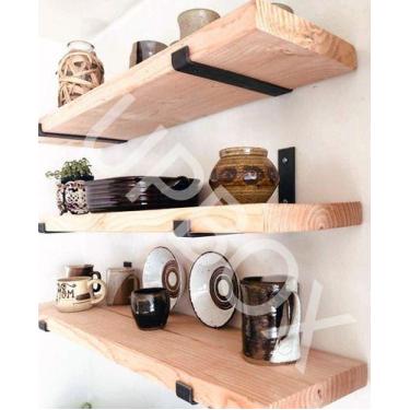 Imagem de Kit 2 Suporte Ferro Industrial 20cm Para Prateleiras Vintage - UP Box
