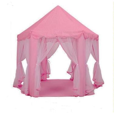 Imagem de Barraca Infantil Tenda Cabana Menina Menino Casinha de Brincar Dobrável Rosa Azul para Interior Casa ou Quarto