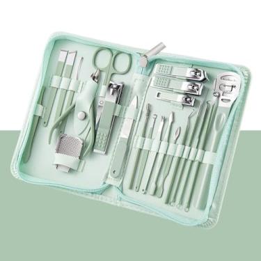 Imagem de Conjunto profissional de manicure - 7 a 22 peças - Kit de pedicure em aço inoxidável com alicate e cortador para paroníquia | Utensílios para cuidados com as unhas em casa e salão, 22 peças