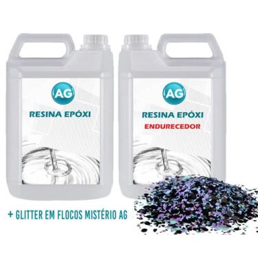 Imagem de Resina Epóxi 1KG + Glitter em Flocos Mistério AG - Resinas ag