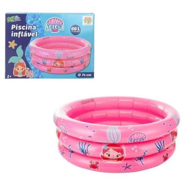 Imagem de Piscina Inflável Infantil 3 Arcos 66L Dm Splash Sereia - Dm Toys