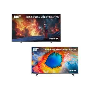 Imagem de Smart TV QLED 100 4K UHD Toshiba Google TV + Smart TV QLED 55" 4K Toshiba Google TV - 100Z670RSKB 100Z670RSKB