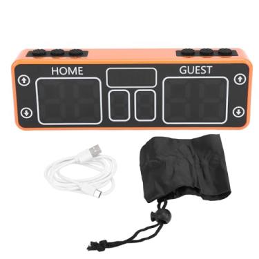 Imagem de Digital Scoreboard LED SCORECTEL SCORECTEN com contagem regressiva Timer Recarregável placar portátil para badminton badminton badmintoball pc borracha 15.5x2.6x5cm (Laranja)
