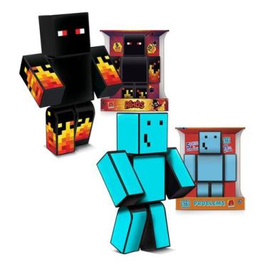 Imagem de Bonecos do jogo Mine Athos e Problems 25 cm kit com 2 Craft - Algazarr