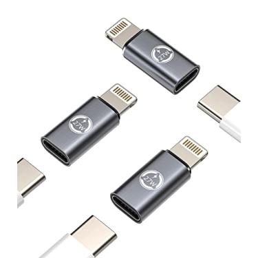 Imagem de Adaptador de carregador rápido de 27 W (pacote com 3) USB C fêmea para Lightning macho conversor tipo-c porta cabo de carregamento cabo de sincronização de dados para Apple iPhone 11 12 13 14 Pro Max