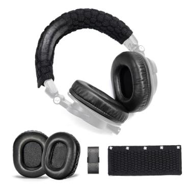 Imagem de Voarmaks Kit De Capa Almofada Para Faixa Cabeça Em Lã Pura E Almofadas Pele Cordeiro Compatível Com Fones Ouvido Audio Technica Ath M50X M50Xbt M50Rd M40X M30X M20X Msr7 Sx1 (Kit Ture)