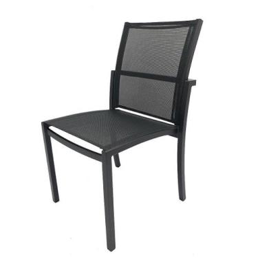 Imagem de Cadeira Amélia sem Braço Tela Sling e Alumínio para Jantar Jardim Vara