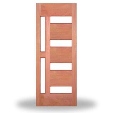 Imagem de Porta de Entrada Maciça Pivotante para 5 Vidros - Madeira, 2,10 m (alt