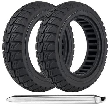 Imagem de TOCBEUU Pneus sólidos de 9,5 x 2,5 a 6,1 para scooter elétrica, rodas de substituição off-road, pneu de borracha sem câmara para NIU KQi3 Pro/Max/Sport scooter elétrica - preto (2 peças)