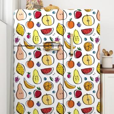 Imagem de Mangoloo Adesivos de parede de frutas, papel de parede para banheiro, quarto, eletrodoméstico, filme, desenho animado, papel de contato fofo para armários, cozinha, backsplash colorido, frutas de