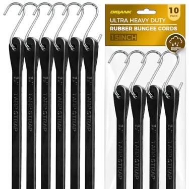Imagem de Cabos elásticos com ganchos de 38 cm, tiras de borracha resistentes, pacote com 10 tiras elásticas para caminhões, amarração de lona, capa de chuva, carga, dossel, uso ao ar livre, carga de 81 kg