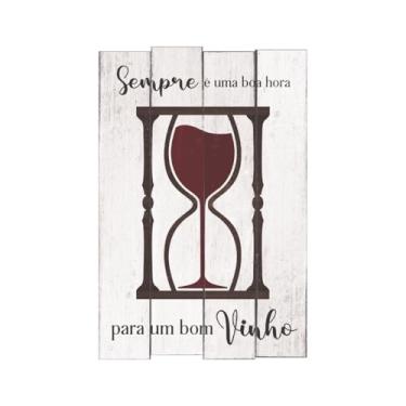 Imagem de Placa Decorativa Vintage Vinho Adega Cozinha 23x34,5