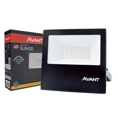 Imagem de Refletor LED Avant Slim Amarelo 3000K 2250 Lúmens - 30W, Bivolt, Preto