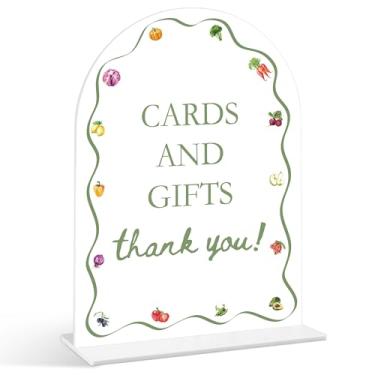 Imagem de Placa de cartões e presentes - Placa de chá de bebê cultivada localmente, 1 pacote de placa de acrílico com suporte, decoração de mesa de festa reveladora de gênero, suprimentos de chá de bebê Farmers