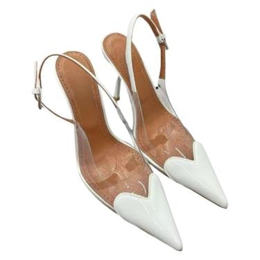Imagem de Scarpin Feminino Slingback Bico Fino em Verniz Transparente com Coração – Salto Alto 10cm