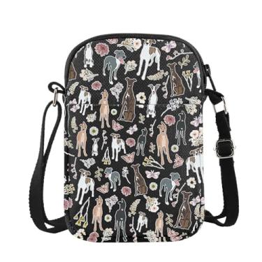 Imagem de G2TUP Bolsa tiracolo Greyhound Presentes para donos de galgos presentes temáticos Greyhound Bolsa de ombro para cães Greyhound, Cbbl Thin Dog, Ocidental