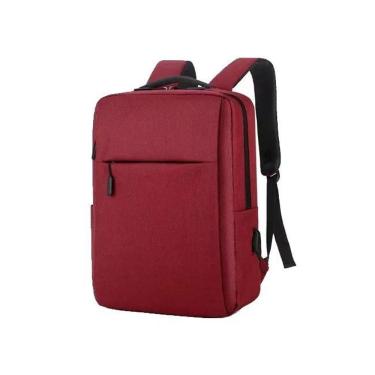 Imagem de Mochila Notebook Slim Reforçada Usb Fone Premium Vermelha