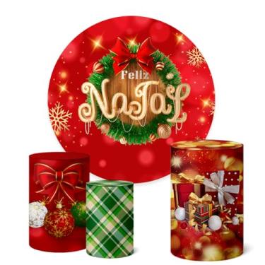 Imagem de Trio Capas Cilindro + Painel Sublimado 1,50m Natal (K1NAT073)