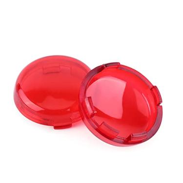 Imagem de Mingzhe Motocicleta Transformar Sinal Luz Lente Tampa Durável de Material par Kit Completo 1986-15 Modelos (Vermelho)