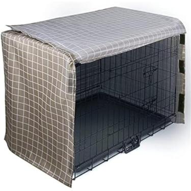 Imagem de Capa para caixa de cachorro à prova de som e ventilada para animais de estimação Keneel Capa durável de poliéster com porta dupla Capa de tecido para caixa de cachorro Fluxo de ar/ajuste uni