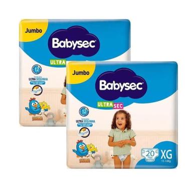 Imagem de Kit 2 Fraldas Babysec Ultrasec Jumbo Galinha Pintadinha XG com 20 unid