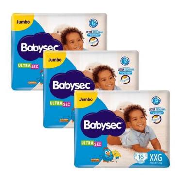 Imagem de Kit 3 Fraldas Babysec Ultrasec Jumbo Galinha Pintadinha XXG com 16 uni