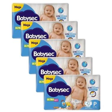 Imagem de Kit 5 Fraldas Babysec Ultrasec Mega Galinha Pintadinha P com 42 unidad