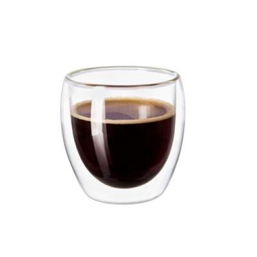 Imagem de Copos de Vidro Parede Dupla de 80ml Café Transparent Drinks - JOCENTER